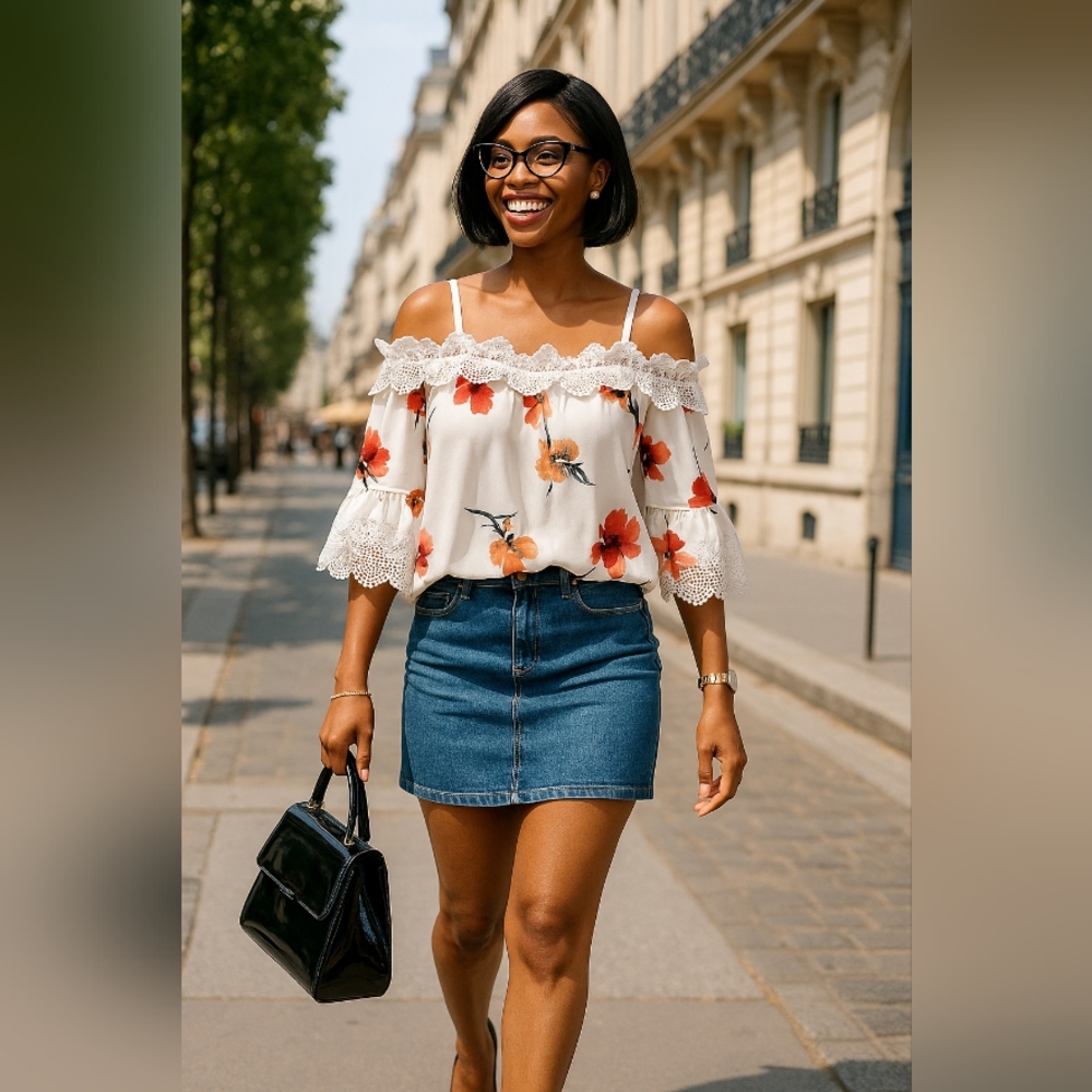 LN Floral Off-Shoulder Top